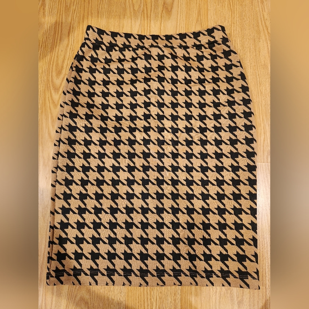Liz Claiborne Houndstooth Midi Pencil Skirt size M